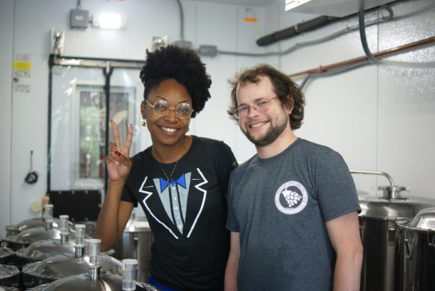 Taneka and the head Brewer at Upstate Craft Brew Co. He was awesome! 